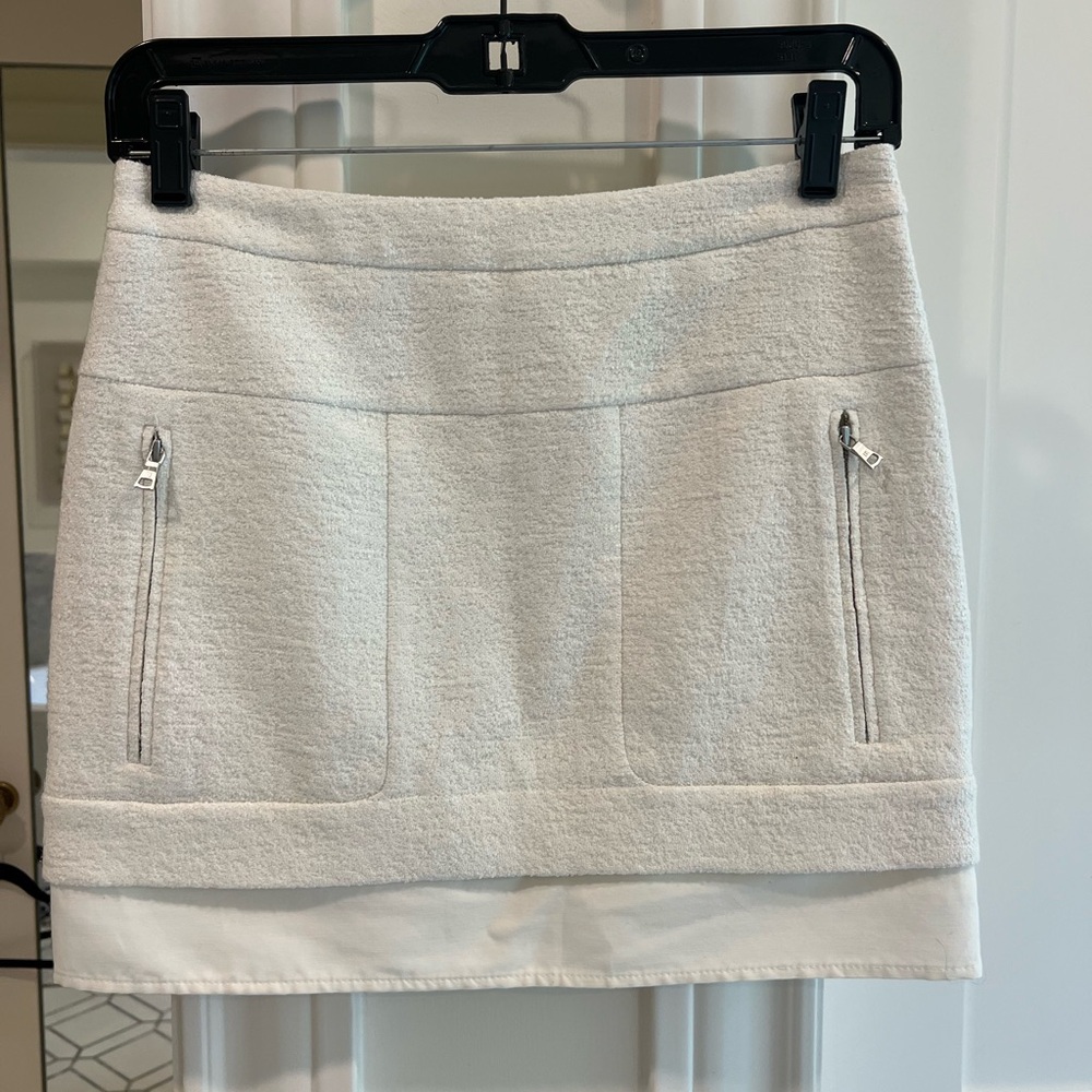 BCBGMaxAzria Cream Pencil Mini Skirt
